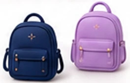 Navy and lilac mini backpacks