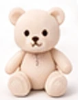 A cream plush teddy bear